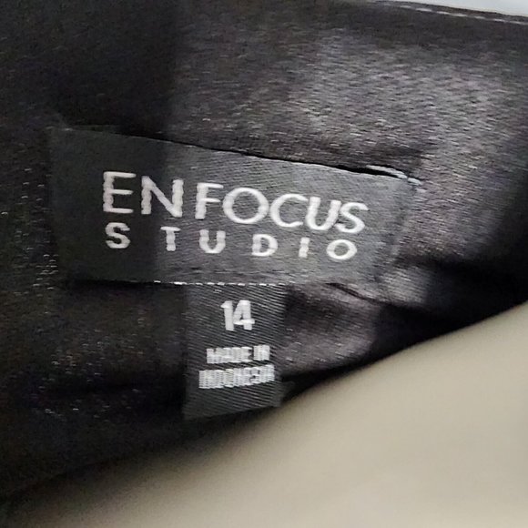 ENFOCUS STUDIO Black Gray Animal Print Sleeveless Ruffle Dress Womens Size 14 - Picture 5 of 6